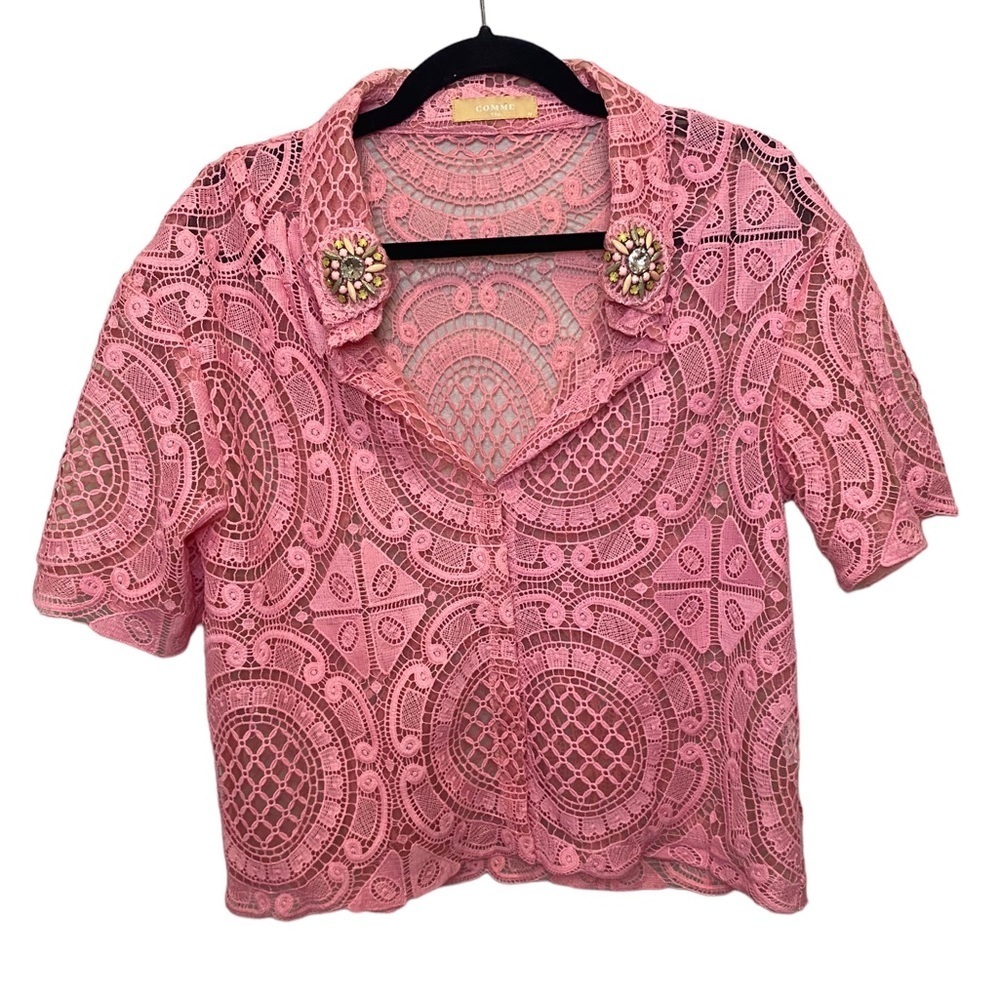 Comme USA Pink Lace Too Size Medium